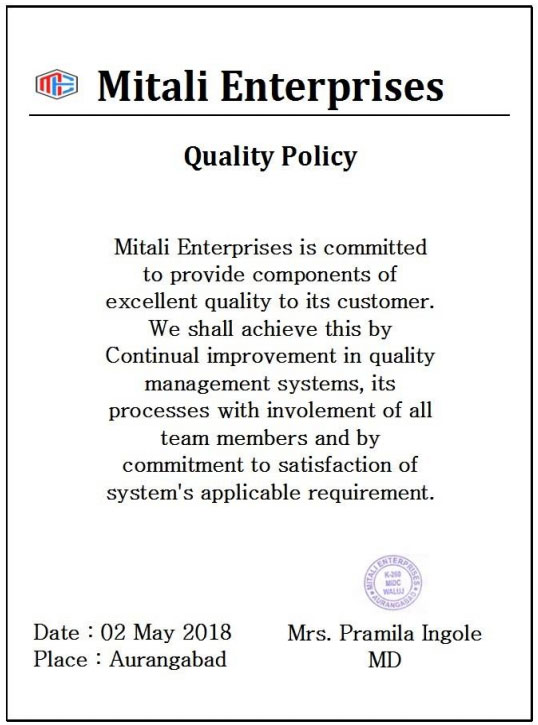 Quality Policy